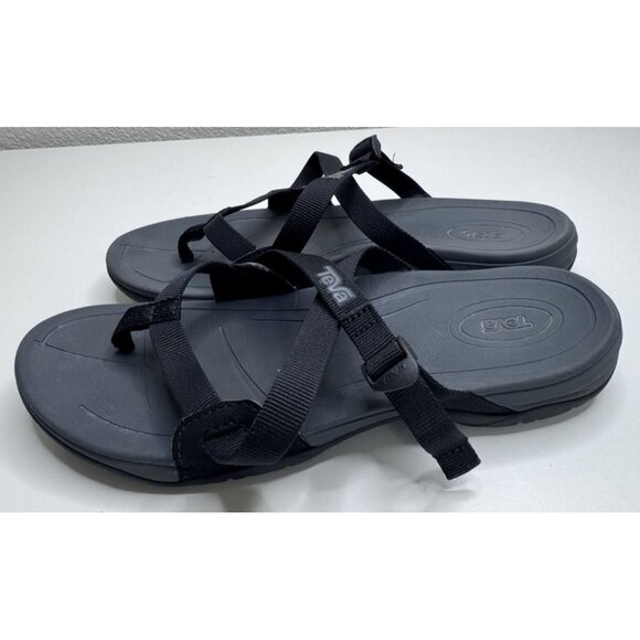 Teva Ascona Flip Flop Slide Sandals in Black Size 9 - Picture 3 of 7